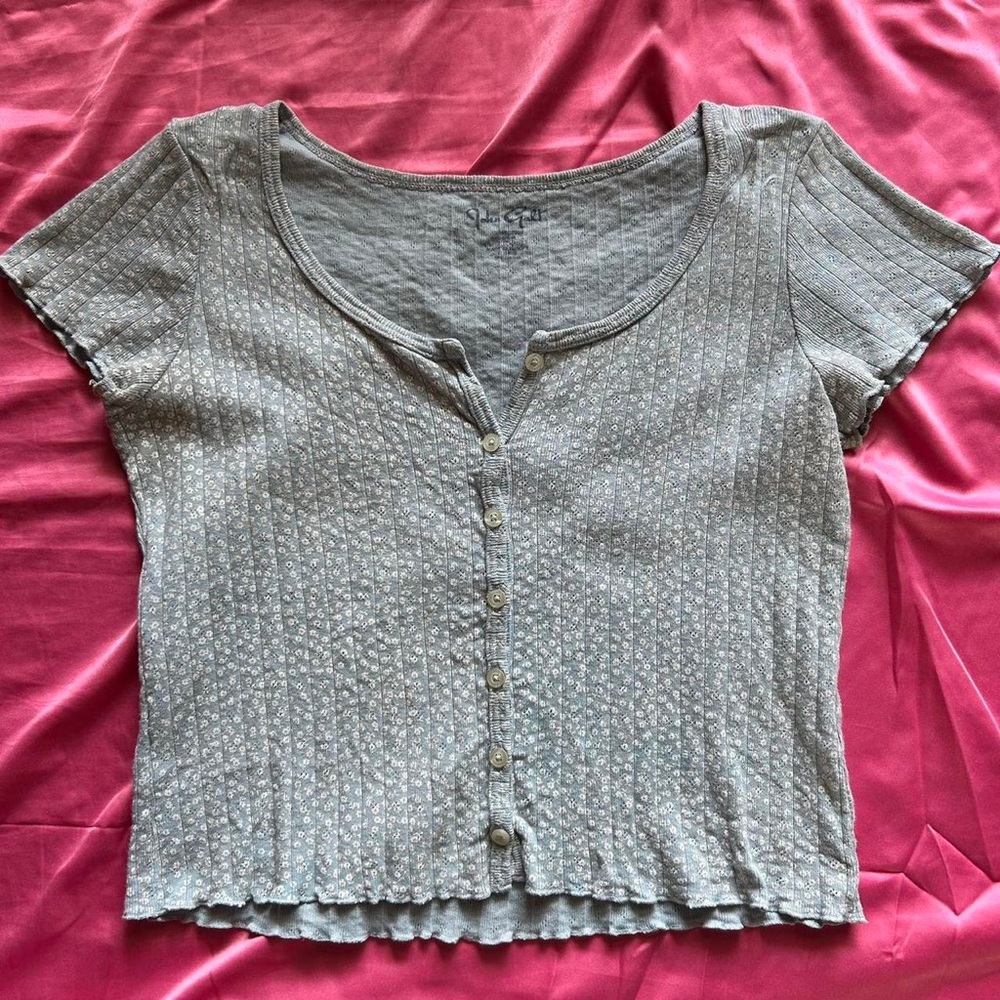 baby blue Button-Up Women’s Top